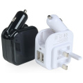 Portable UK Plug Adaptateur de chargeur mural Chargeur de voiture intelligent